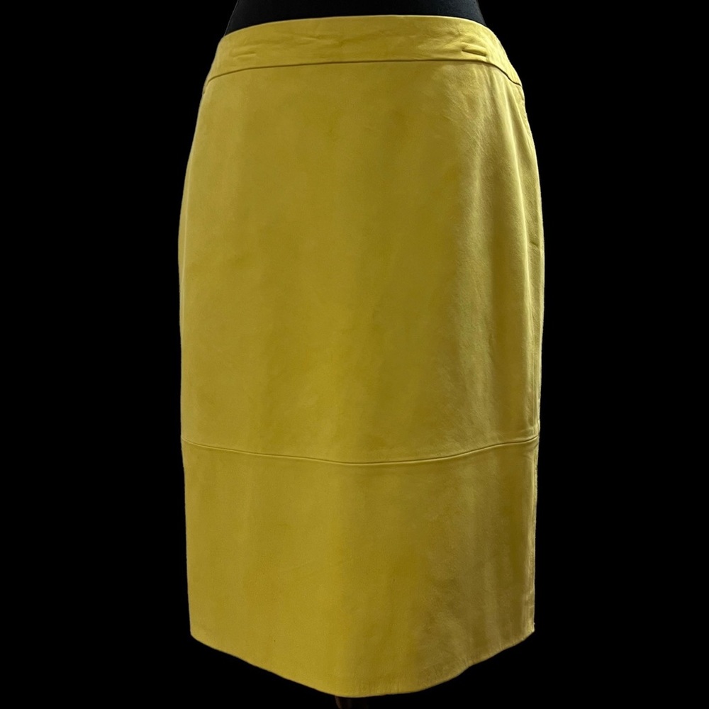 J. Crew Collection Lemon Leather Pencil Skirt